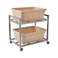 トーダイ ランドリーワゴン2段バスケット付セット