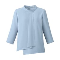 ボンマックス 七分袖ブラウス ブルー