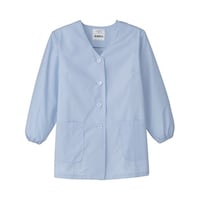 サーウ゛ォ 襟なし/長袖 調理衣 サックス