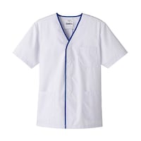 サーウ゛ォ 襟なし/半袖 男性用調理衣 ホワイト