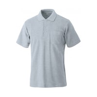 マスダ 1142 国産半袖ポケ付ポロ 杢グレー