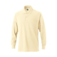 マスダ VP902 綿混長袖ポケ付ポロ ナチュラル