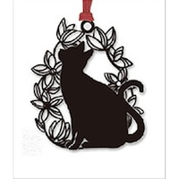 東洋精密工業 キャットブックマーク 猫と花B ブラック×10