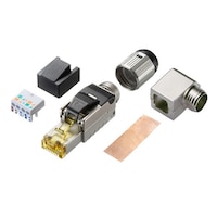 サンワサプライ 自作用RJ45コネクタ(L字型・カテゴリ6A・かしめ工具不要)