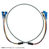 サンワサプライ 防水ロバスト光ファイバケーブル(マルチ50μmOM3、4芯、両端LC×4、30m)