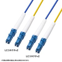 サンワサプライ 防水ロバスト光ファイバケーブル(マルチ50μmOM3、2芯、両端LC×2、5m)