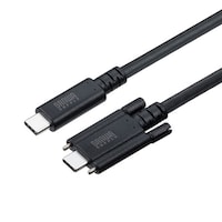 サンワサプライ USB 20Gbps TypeCケーブル(デュアルスクリューロック・240W・2m)