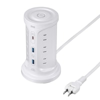 サンワサプライ USB充電機能付きタワー型タップ ホワイト