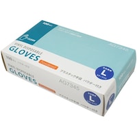 エースグローブ プラスチック手袋 パウダー付き Lサイズ 1箱(100枚入) AG7345L AG7345L 1箱