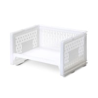 サンコープラスチック ラック L 浅型 幅36.3×奥行28.8×高さ18.3cm eラック ホワイト 60236695 1個