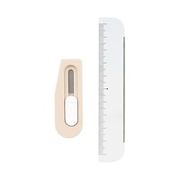 プラス チームデミ カッター+ルーラー くるみ 31465 31465 1セット