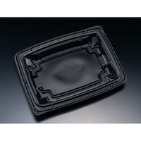 リスパック 弁当容器 バイオデリカ 枠膳 40 B 黒 1袋(50個入) RHBW011 RHBW011 1袋