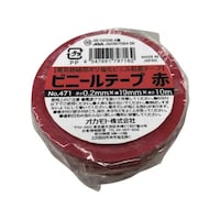 オカモト ビニールテープ 19mm×10m 1巻 No.471 赤 60721324 1巻