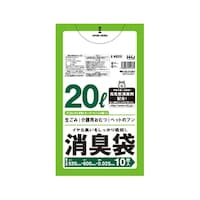 ハウスホールド ゴミ袋 消臭袋 20L 60×52cm 厚さ0.025mm 10枚入 半透明 緑 AS25 AS25 1袋
