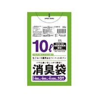 ハウスホールド ゴミ袋 消臭袋 10L 50×45cm 厚さ0.025mm 10枚入 半透明 緑 AS15 AS15 1袋