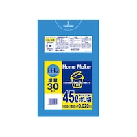 ハウスホールド ゴミ袋 45L 80×65cm 厚さ0.02mm 30枚入 青 KL46 KL46 1袋