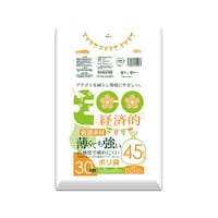 ハウスホールド ゴミ袋 45L 80×65cm 厚さ0.01mm 薄くて破れにくい 30枚入 半透明 KH53 KH53 1袋