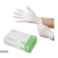 エース ニトリル手袋 ホワイト 薄手 粉なし M 100枚入 AG7235 AG7235 1箱