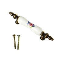 ハイロジック 取手 76mm ゴールド/ホワイト(花柄) T832 T832 1個