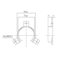神栄ホームクリエイト パイプ仮枠止 (兼用型) 黒 SPDF75 SPDF75 1個