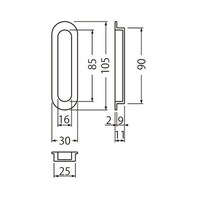 シロクマ 小判戸引手105ミリウッド MW17 MW17 1個