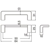 シロクマ アルションハンドルL形50ミリ黒梨地 HZ72 HZ72 1個