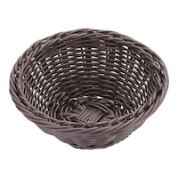萬洋 樹脂バスケット 丸型 こげ茶 91078C 91078C 1個