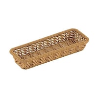 萬洋 PP枠入樹脂バスケット角長細 茶 62673013 1個