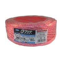 ユタカメイク 荷造り紐 PSロープ 5mm×80m レッド M1733 M1733 1巻