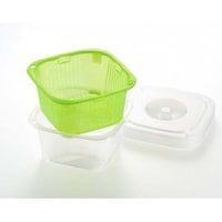 川崎合成樹脂 角型ボウル&ザル グリーン MW031 MW031 1個