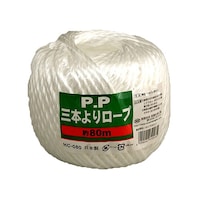 宮島化学工業 PP三本よりロープ 白 4mm×80m HC080 HC080 1巻