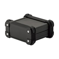 タカチ電機工業 コーナーガード付アルミケースIP65防水タイプ ブラック EXW736BB EXW736BB 1台