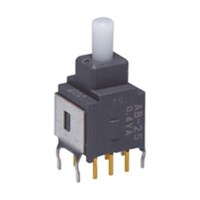 NKKスイッチズ 押しボタンスイッチ 0.4 VA @ 28 V ac/dc モーメンタリ PCB 双極双投(DPDT) AB25AB AB25AB 1個
