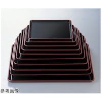 福井クラフト 戦国長手盆 黒天朱SL