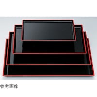 福井クラフト 長角布目盆 黒天朱SL