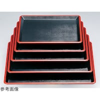 福井クラフト 弥生布目盆 黒天朱SL