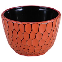 福井クラフト 木彫亀甲丼 柿朱内黒 21409090 21409090 1個