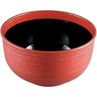 福井クラフト 耐熱6寸 うどん丼 朱カスミ 内黒 38020730 38020730 1個