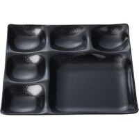 福井クラフト 25cm 角1/5プレート 黒乾漆クリタタキ(裏黒塗) 55202660 55202660 1個