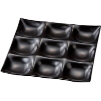 福井クラフト 25cm 角9点プレート黒乾漆タタキ(裏黒塗) 51019230 51019230 1個
