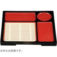 福井クラフト 23.5cm 角箱膳プレート 朱天黒 41322080 41322080 1個