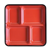 福井クラフト 7.5寸 松花堂プレート 朱渕黒 21002990 21002990 1個