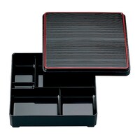 福井クラフト 7角千筋弁当固定仕蓋 親黒天朱内黒 23213640 23213640 1個