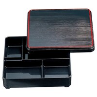 福井クラフト 7寸 角ヘギ目弁当 黒天朱内黒(蓋親) 23213750 23213750 1個