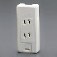 125V/15A 角型コンセント(2口/抜止・アース付) EA940CG104