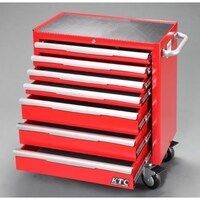 京都機械工具 740x470x 910mm/7段 ツールワゴン(レッド) EA956AB12