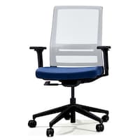 ビジネスチェアー(肘付/グレー/ブルー) EA956XA209