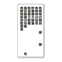 600x300mm 危険物標識(鉄板/危険物種別―) EA983CZ8