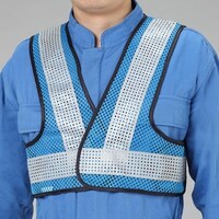 安全ベスト・ショート丈(スカイブルー/シルバー・軽量タイプ) EA983R511