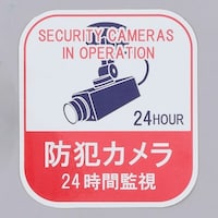 100x 90mm 防犯用ステッカー(カメラ24時間監視/5枚) EA983TS49